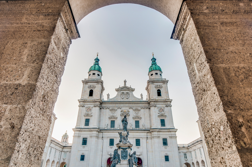 Cathedral square (Domplatz) located at Salzburg, Austria